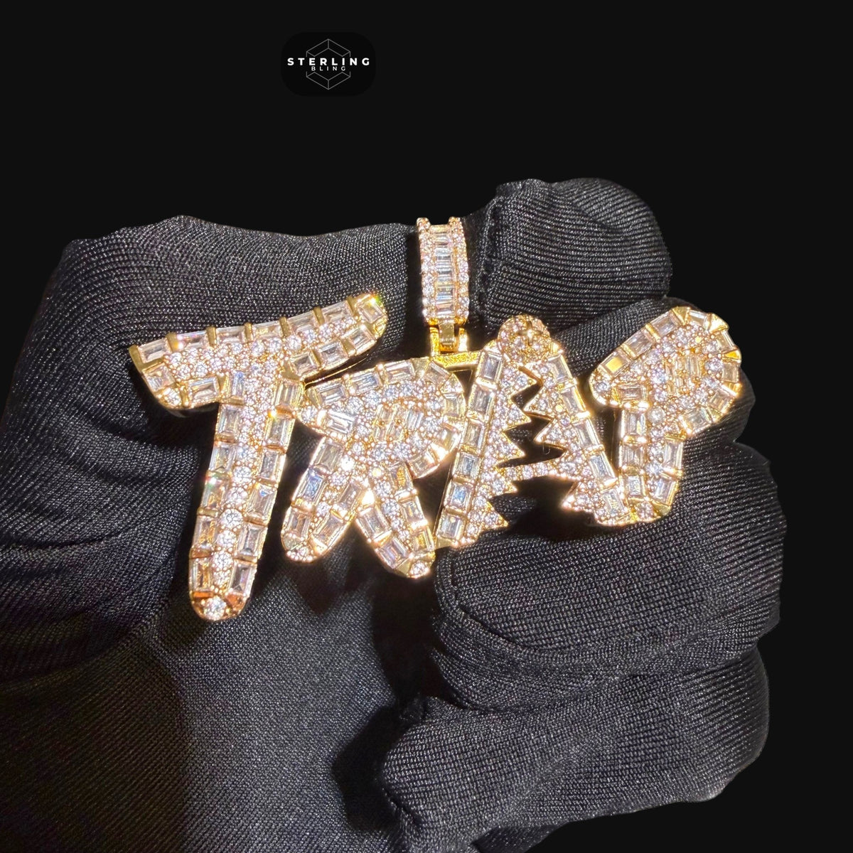 Trap Iced Out Baguette Pendant